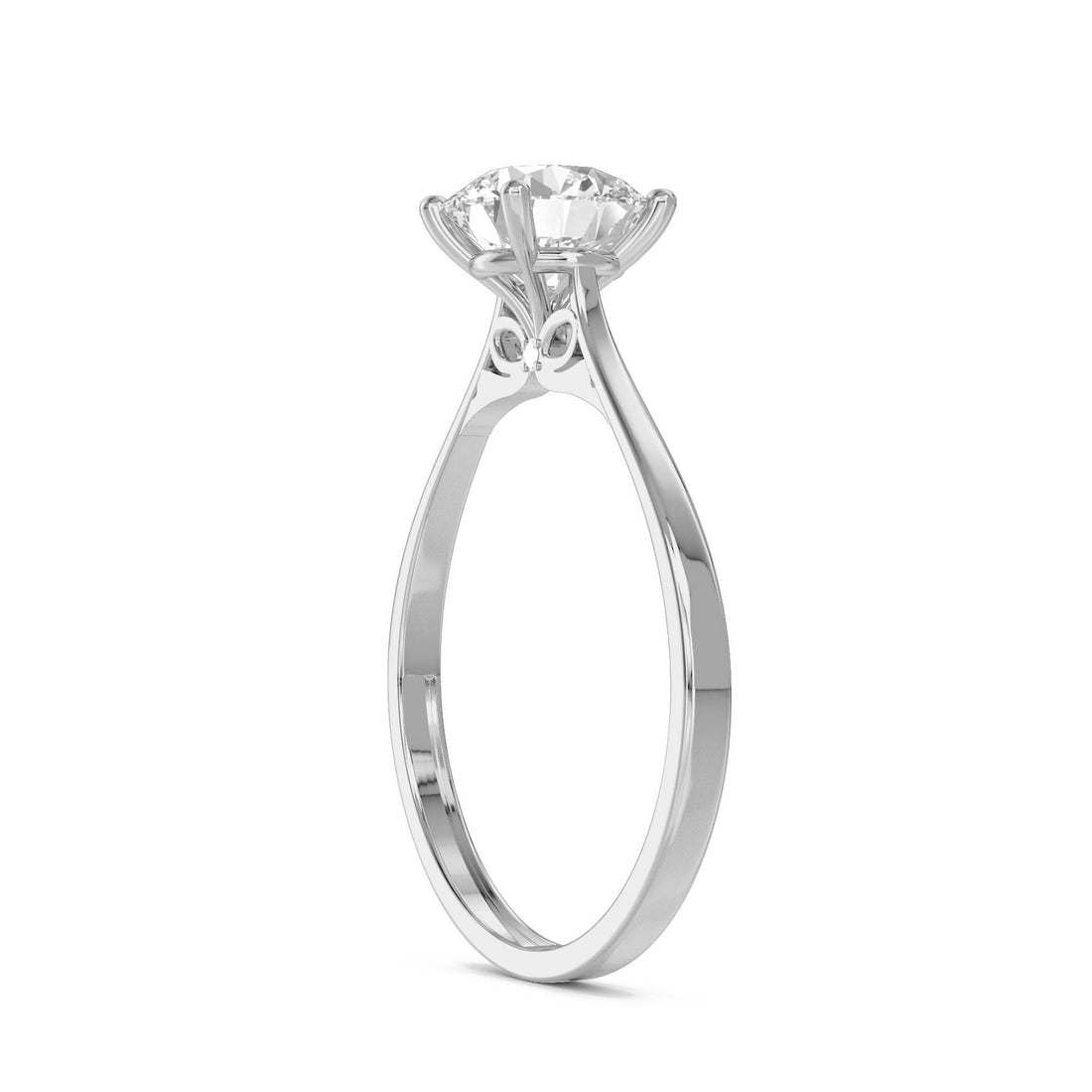 Lab Grown Diamond Solitaire Engagement Ring with Round Brilliant Cut (Silver) - image 1