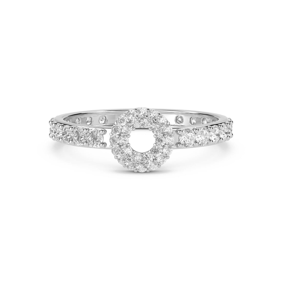 Lab Grown Diamond Halo Ring with Round Brilliant Diamond (Silver) - image 1