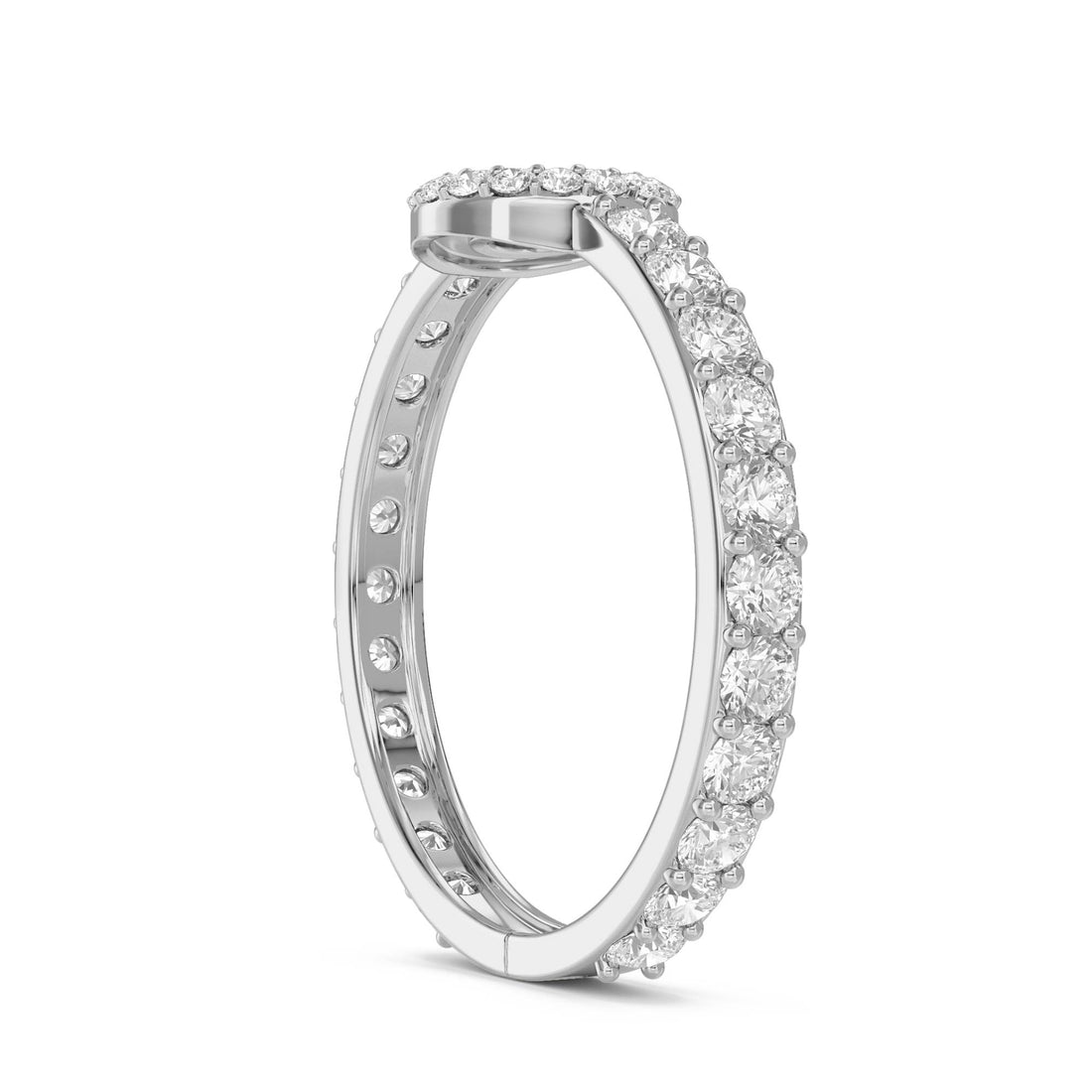 Lab Grown Diamond Halo Ring with Round Brilliant Diamond (Silver) - image 1