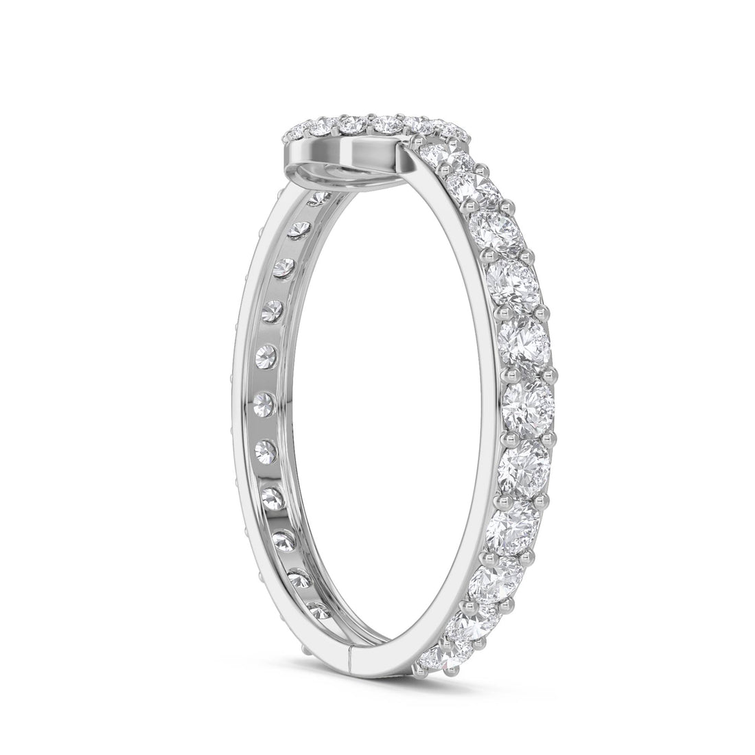 Lab Grown Diamond Halo Ring with Round Brilliant Diamond (Silver)