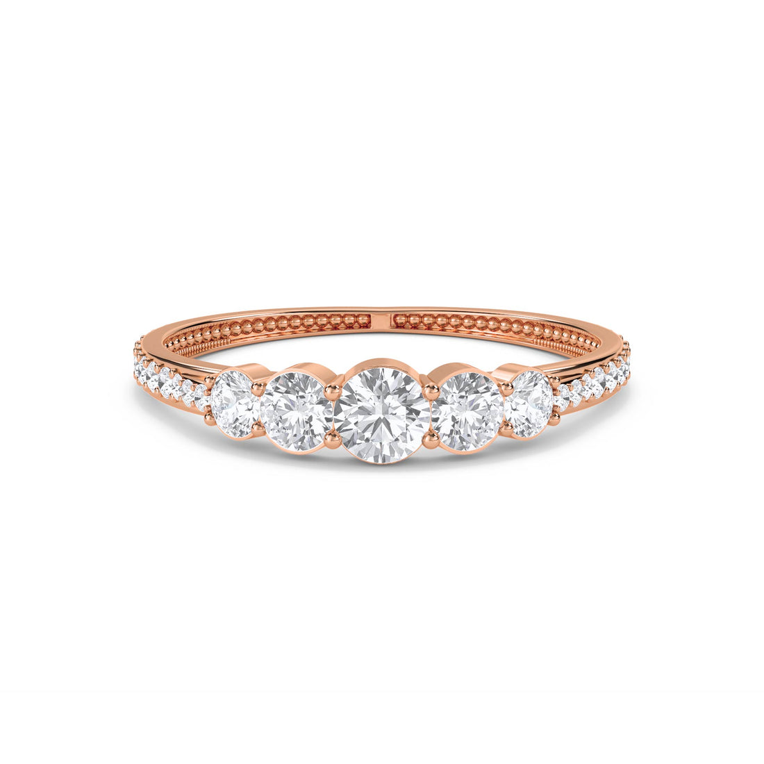 Graduated Five-Stone Ring - Rose Gold - Pose 1
