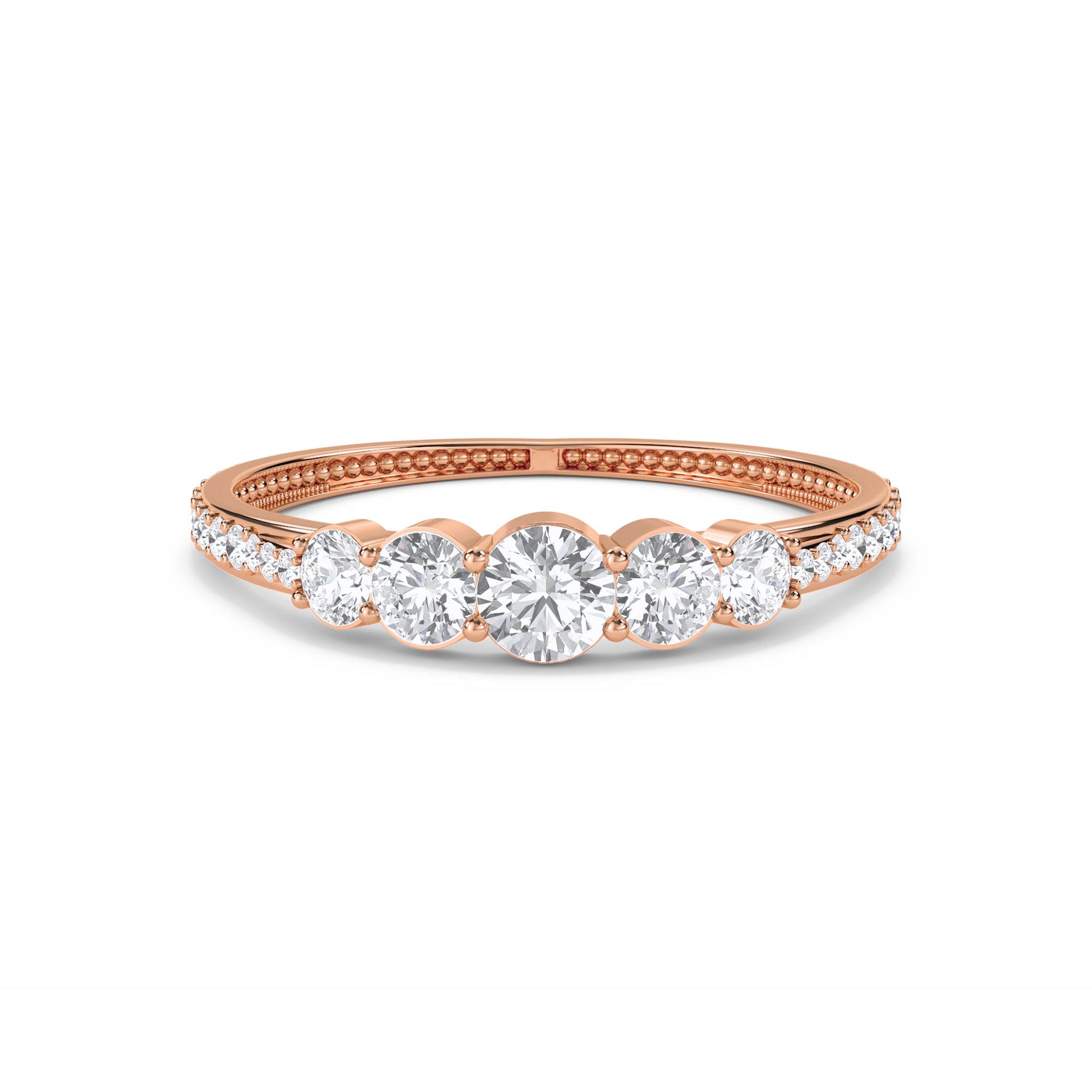 Graduated Five-Stone Ring - Rose Gold - Pose 1