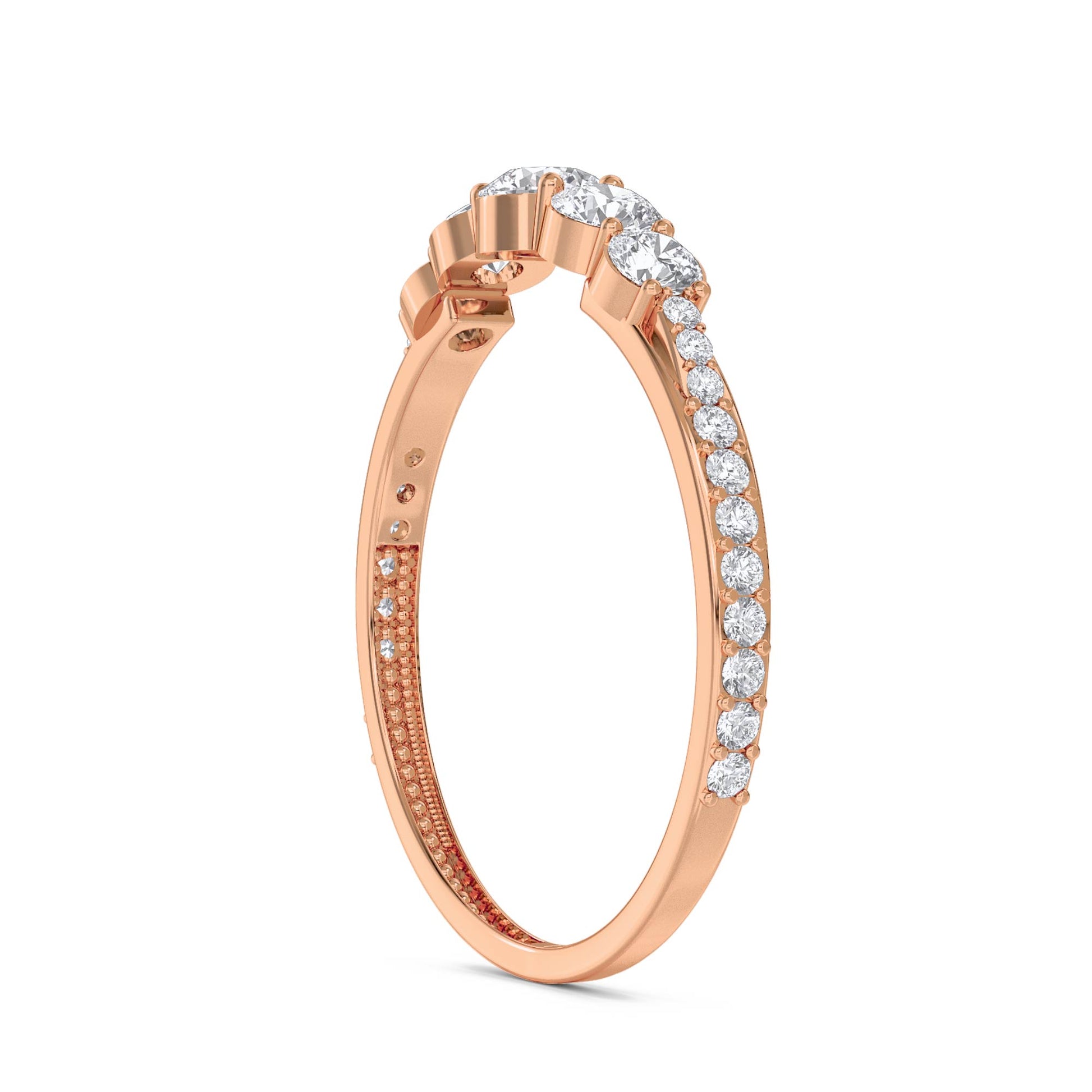 Graduated Five-Stone Ring - Rose Gold - Pose 2