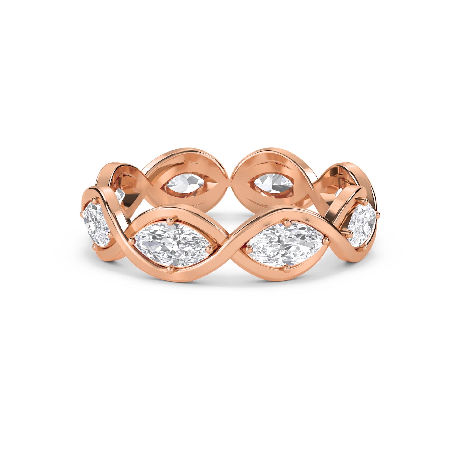 Marquise Infinity Eternity Band - Rose Gold - Pose 1