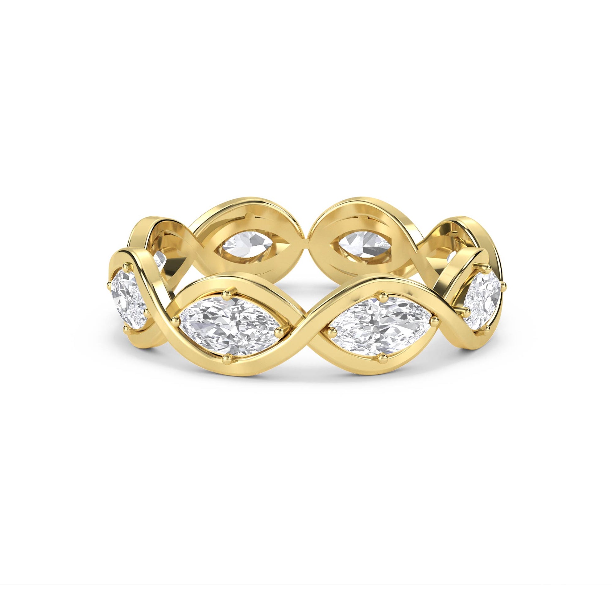 Marquise Infinity Eternity Band - Yellow Gold - Pose 1