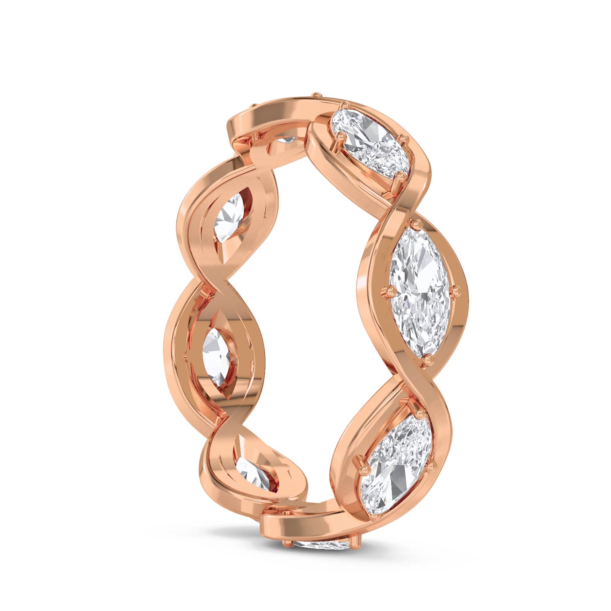 Marquise Infinity Eternity Band - Rose Gold - Pose 2