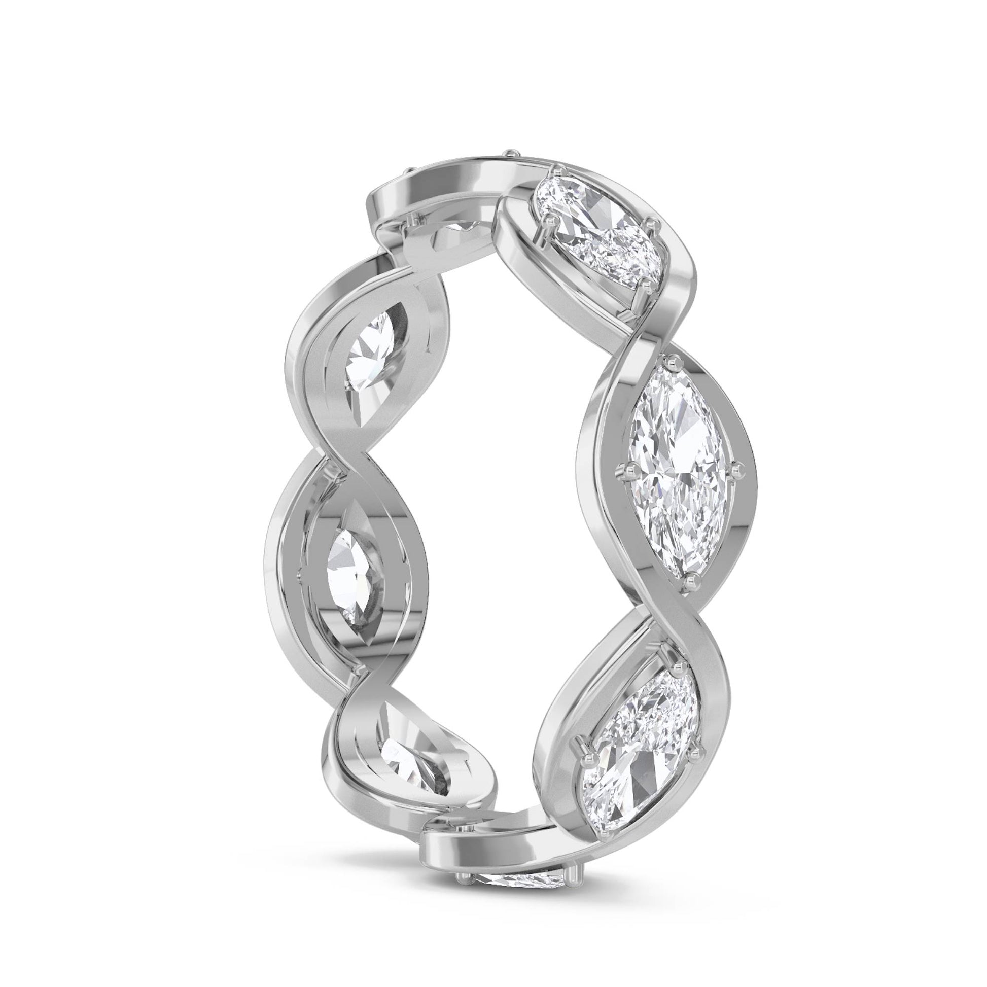 Marquise Infinity Eternity Band - White Gold - Pose 2