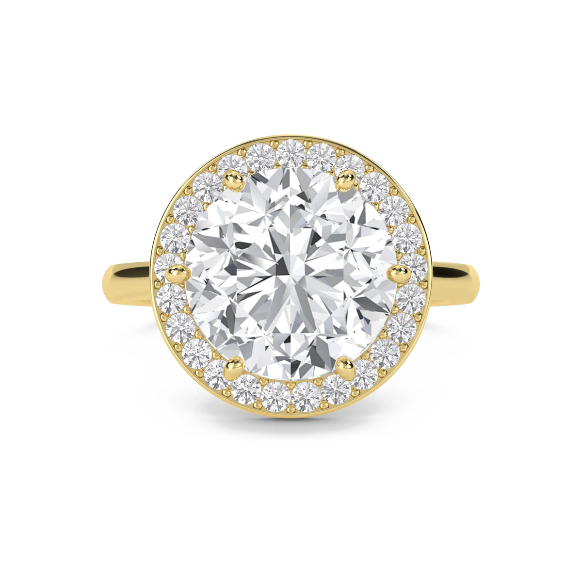 Round Halo Lab Grown Diamond Ring - image 1
