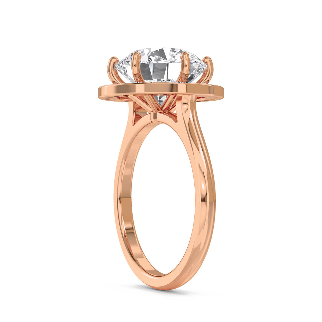 Round Halo Lab Grown Diamond Ring
