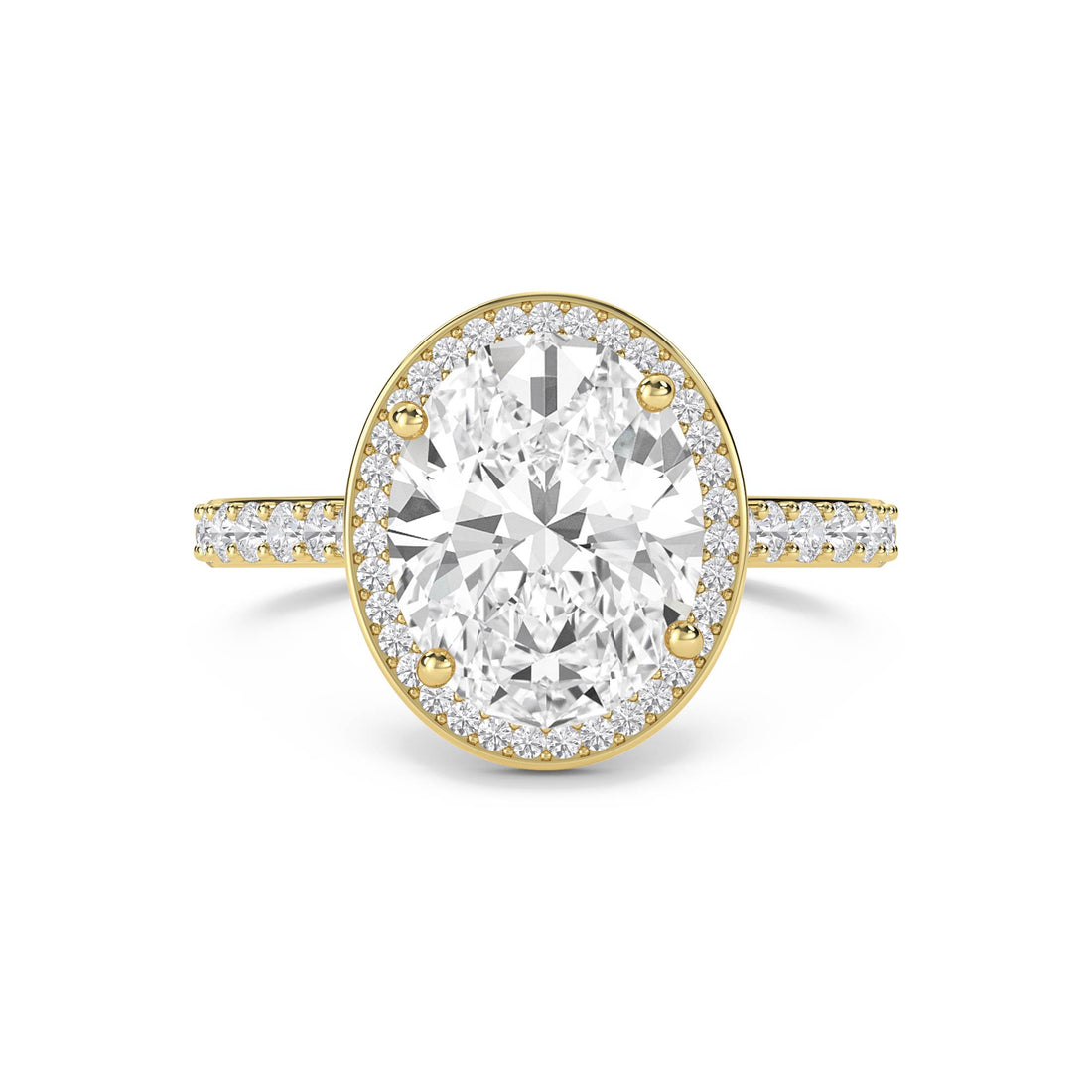 Oval Halo Pavé Band Lab Grown Diamond Ring - image 1