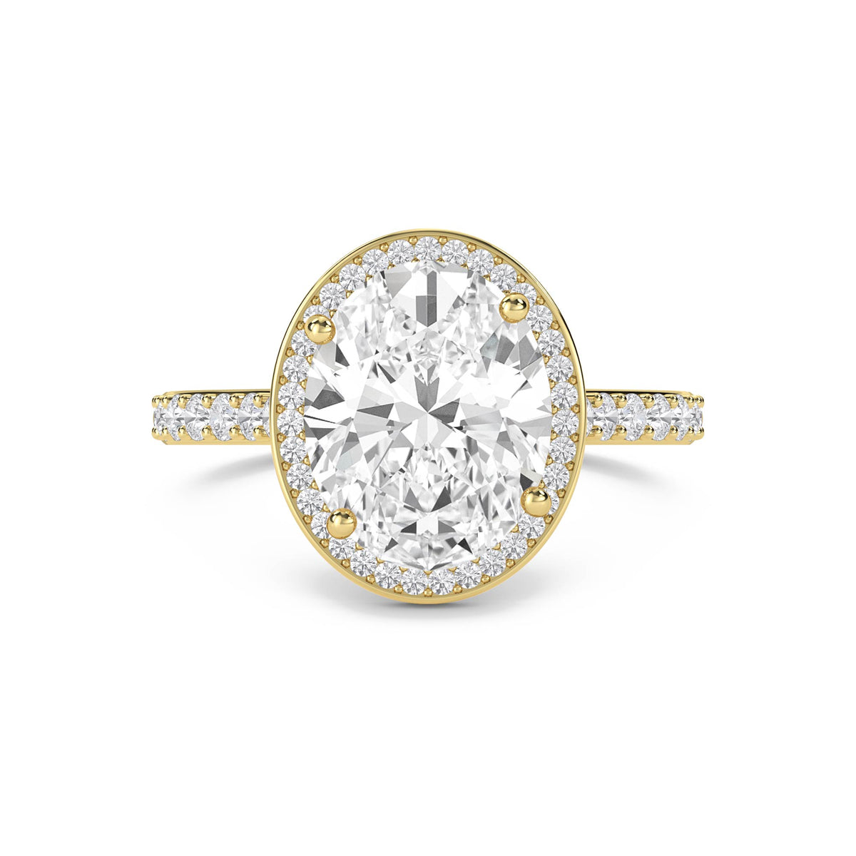 Oval Halo Pavé Band Lab Grown Diamond Ring - image 1