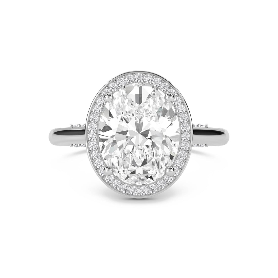 Oval Halo Lab Grown Diamond Ring (Silver)