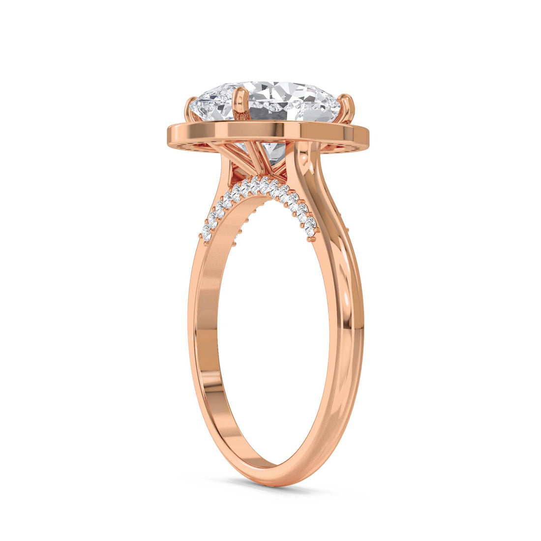 Oval Halo Lab Grown Diamond Ring