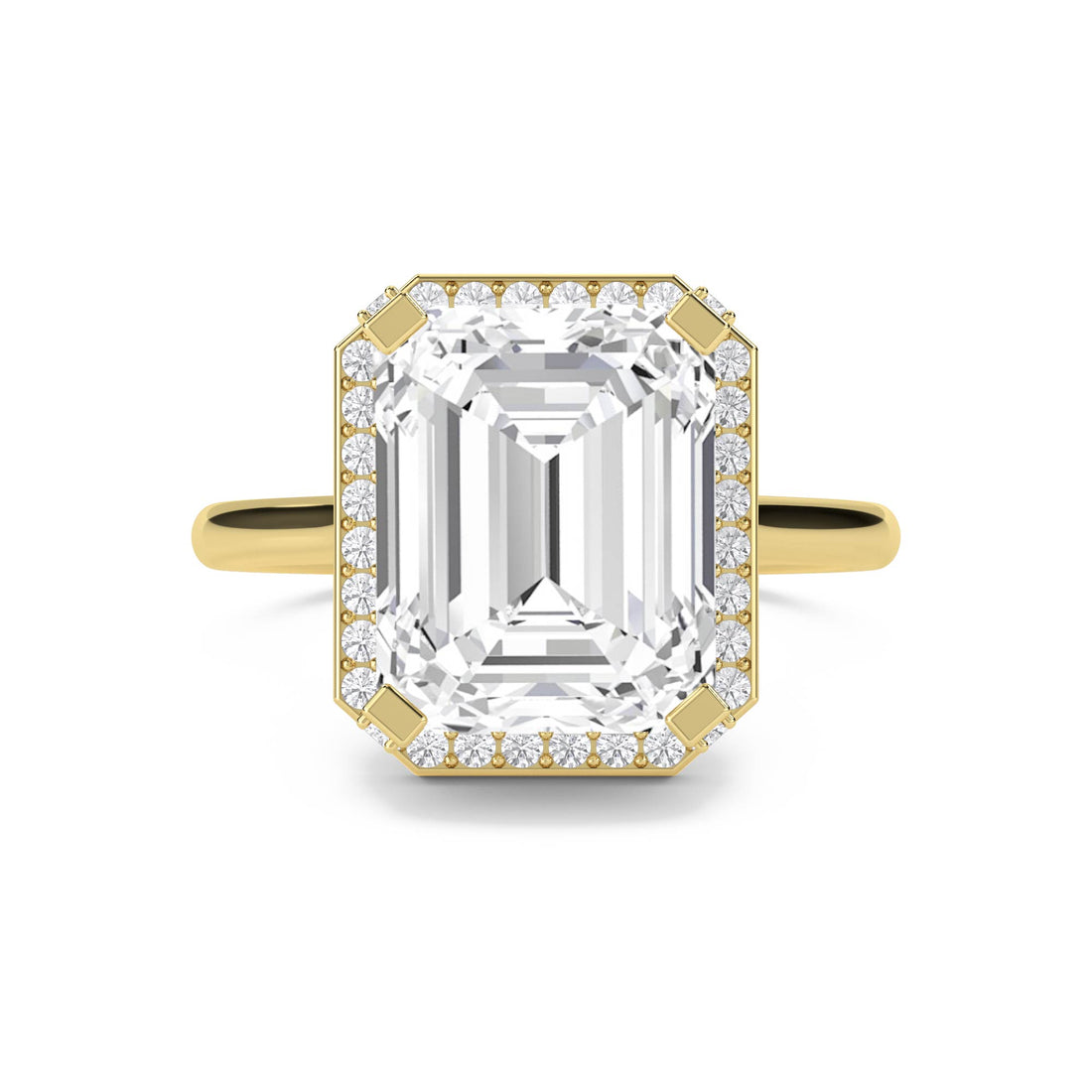 Emerald Cut Halo Lab Grown Diamond Ring - image 1