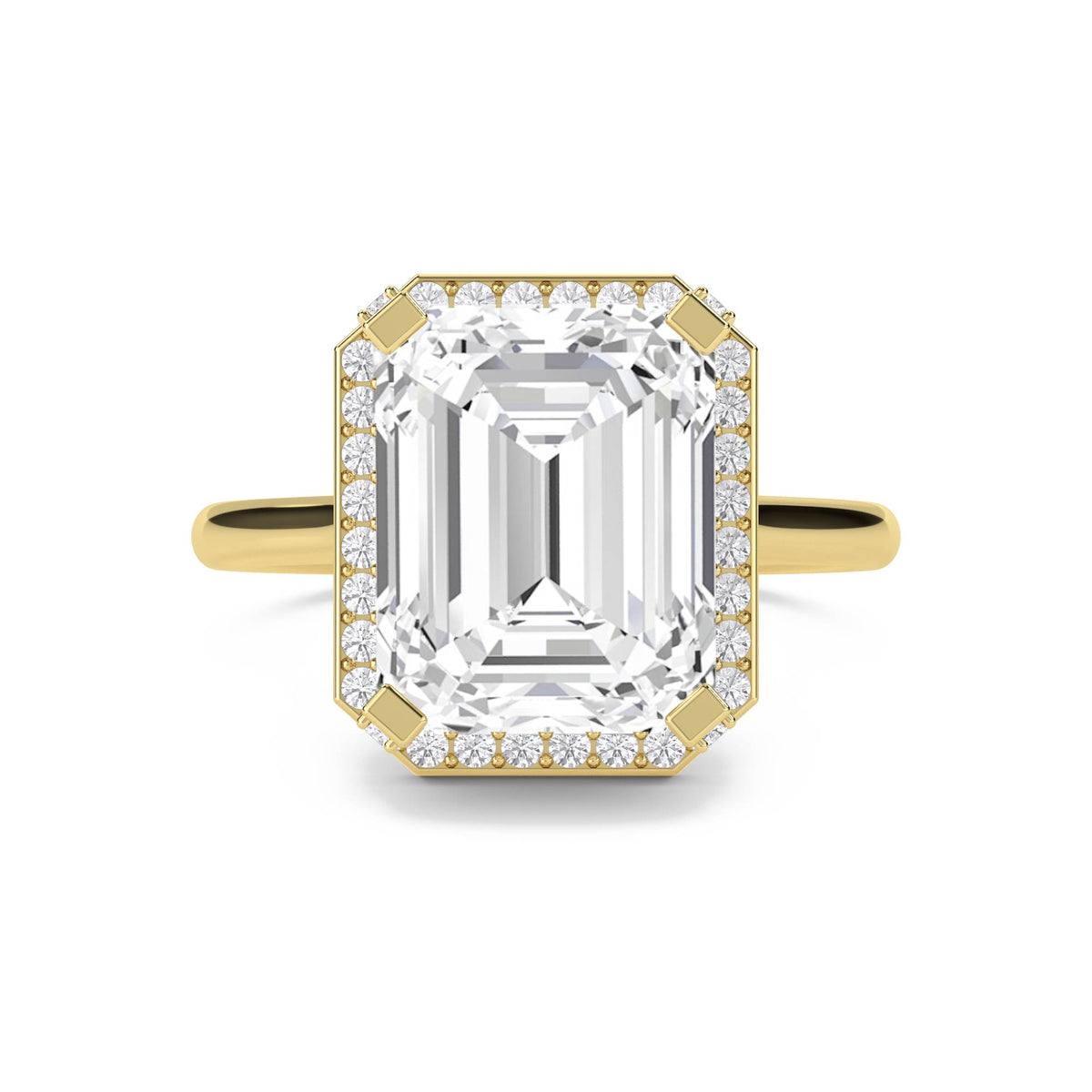Emerald Cut Halo Lab Grown Diamond Ring - image 1