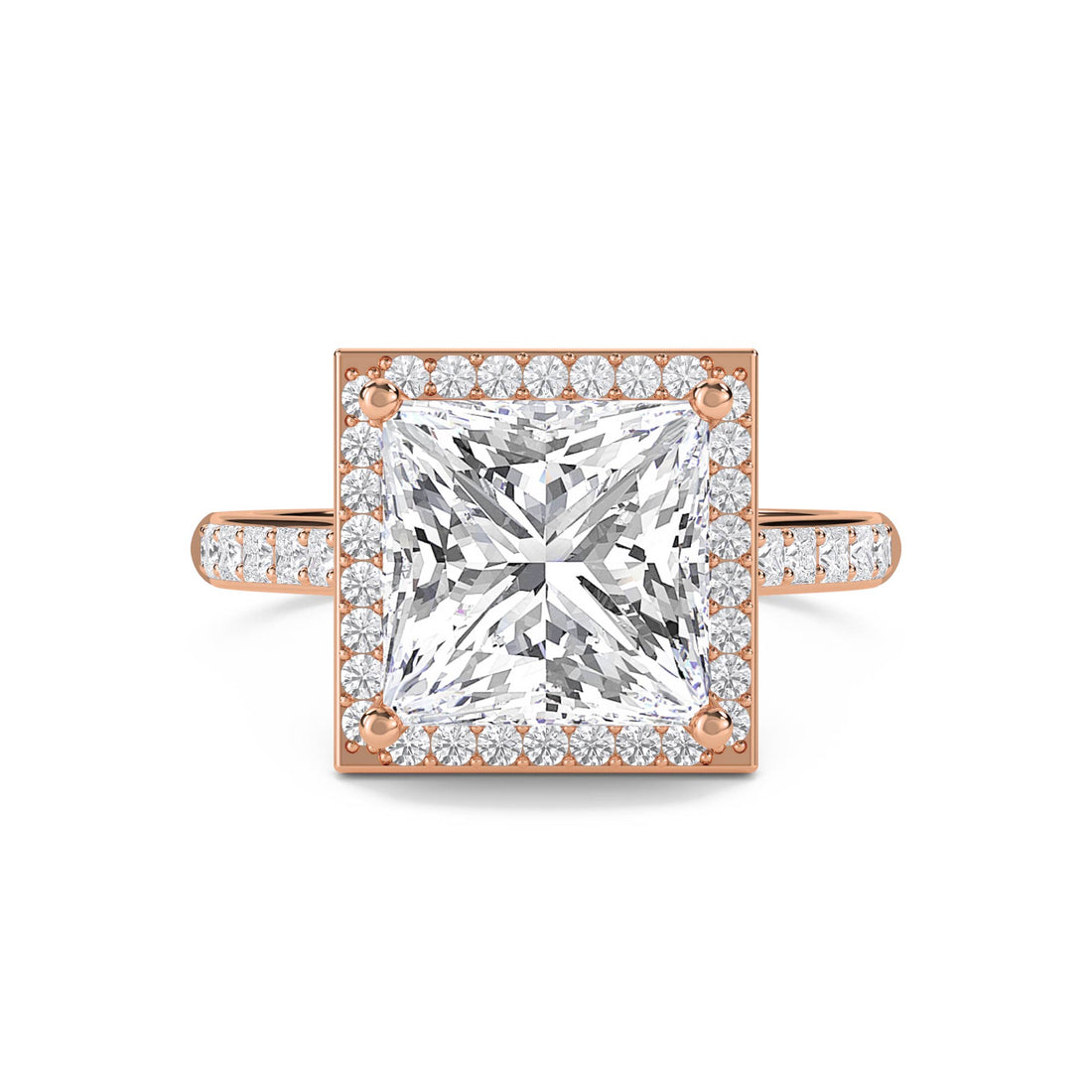 Princess Cut Framed Halo Lab Grown Diamond Ring