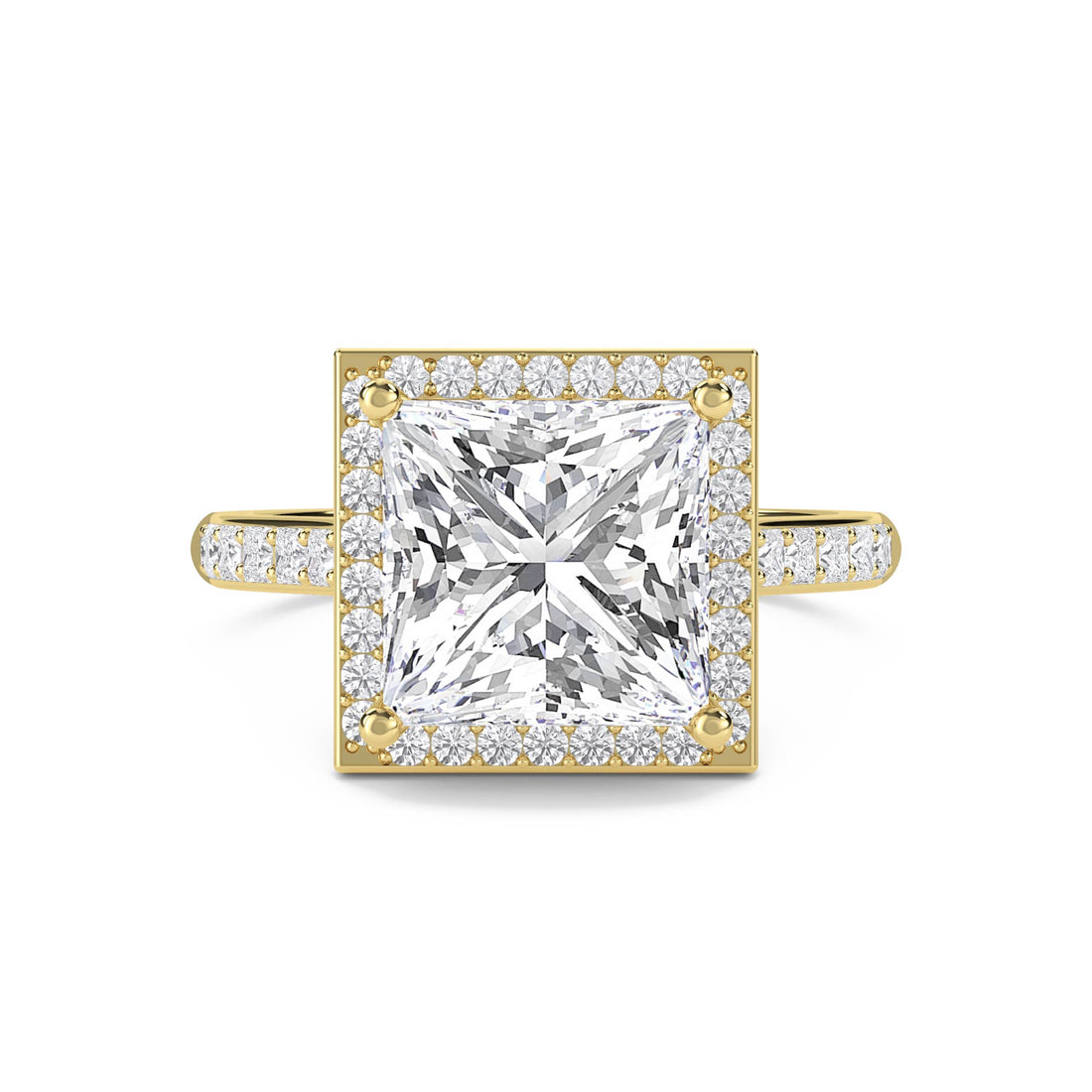 Princess Cut Framed Halo Lab Grown Diamond Ring - image 1