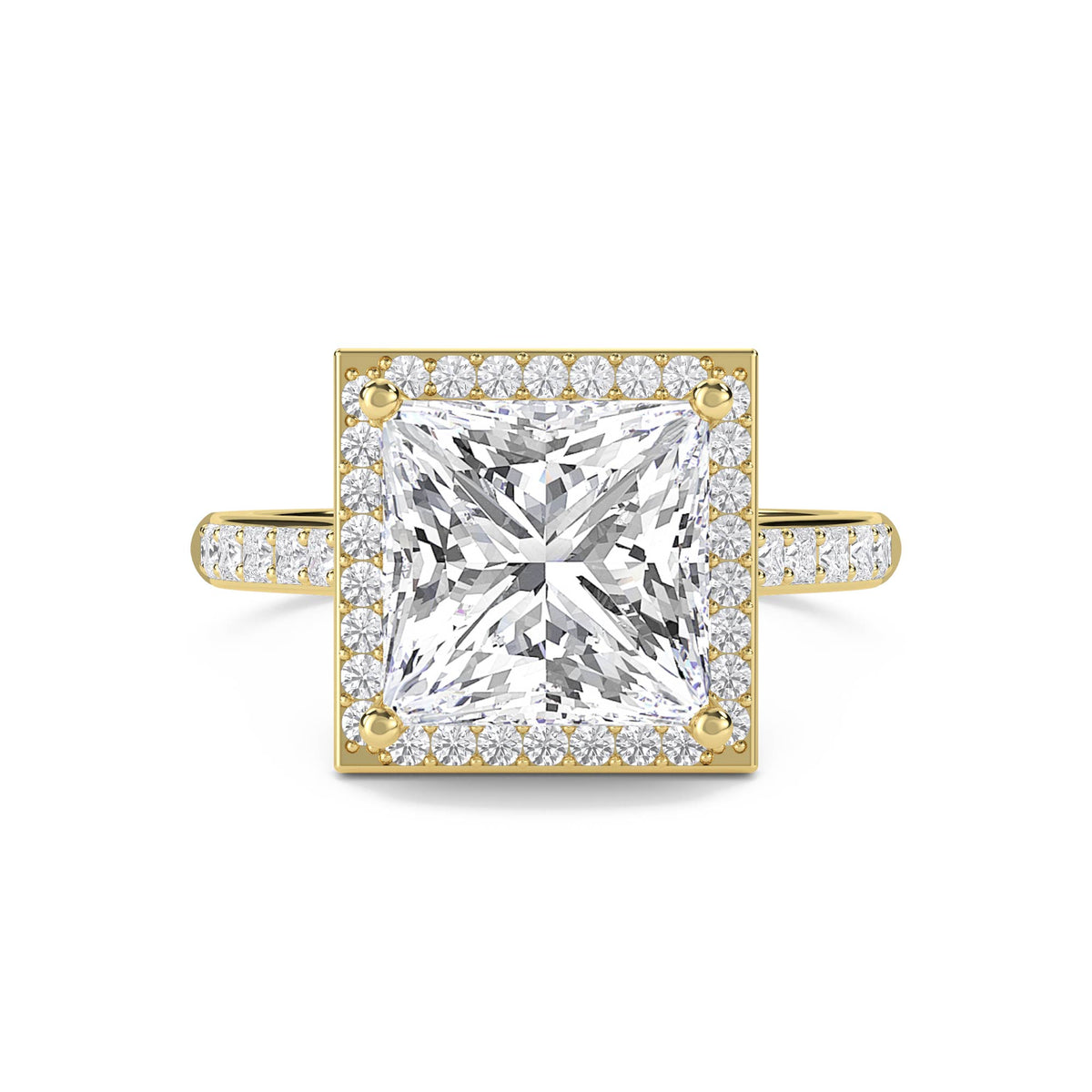 Princess Cut Framed Halo Lab Grown Diamond Ring - image 1