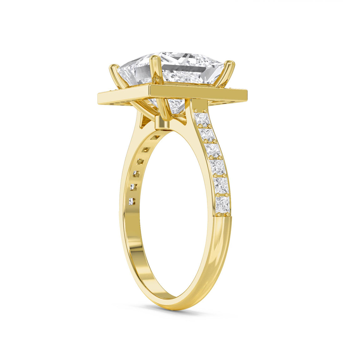 Princess Cut Framed Halo Lab Grown Diamond Ring