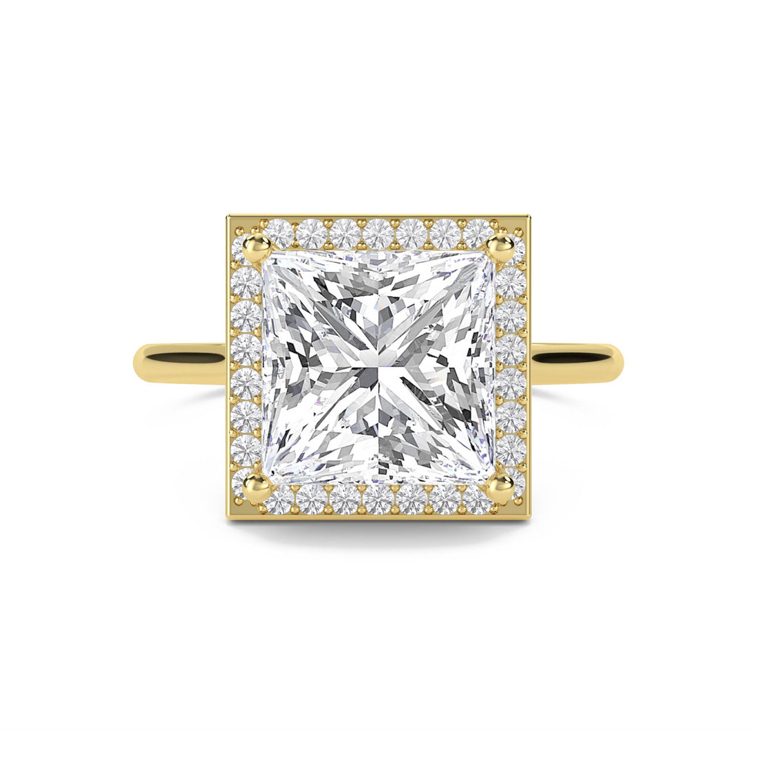 Princess Cut Pavé Halo Lab Grown Diamond Ring - image 1