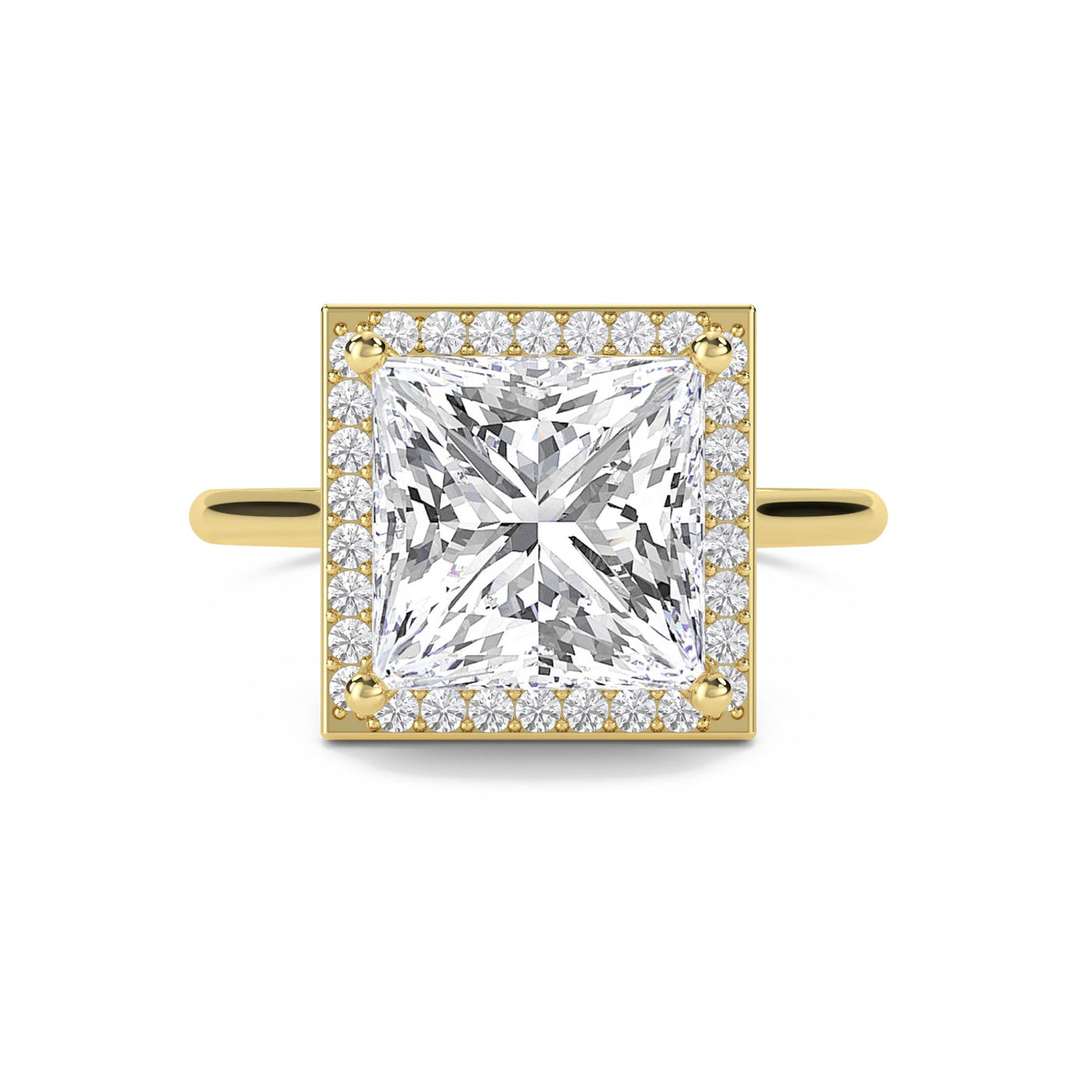 Princess Cut Pavé Halo Lab Grown Diamond Ring - image 1