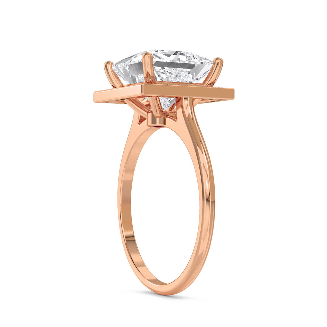 Princess Cut Pavé Halo Lab Grown Diamond Ring