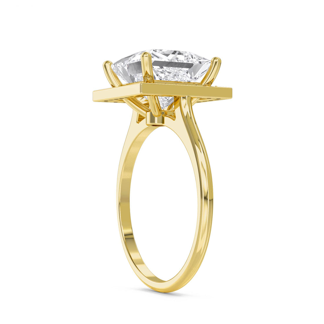 Princess Cut Pavé Halo Lab Grown Diamond Ring