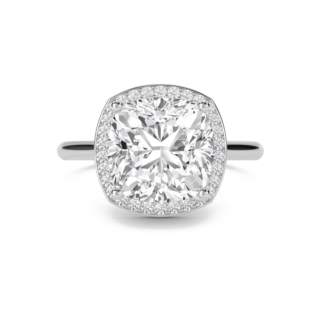 Cushion Halo Lab Grown Diamond Ring (Silver)