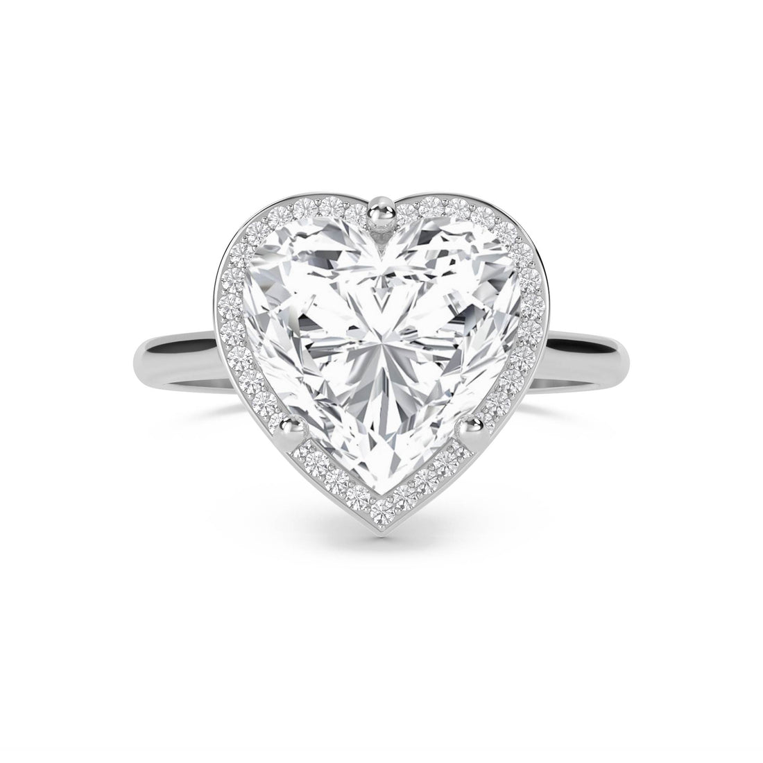 Heart Halo Lab Grown Diamond Ring (Silver)