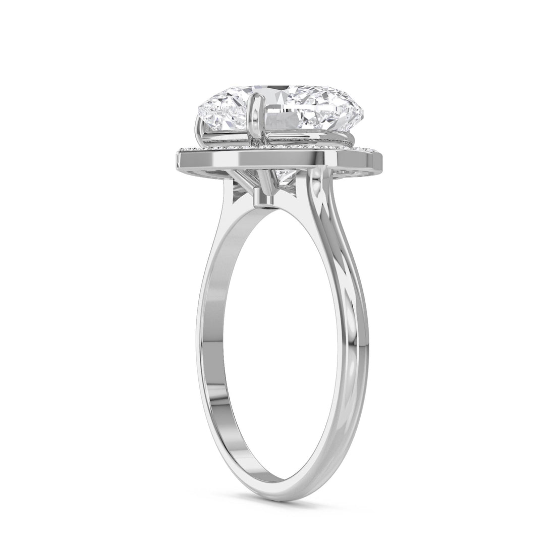 Heart Halo Lab Grown Diamond Ring (Silver)
