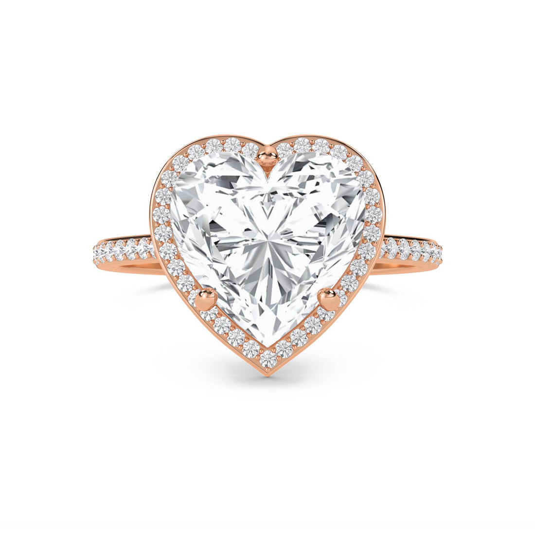 Heart Halo Pavé Band Lab Grown Diamond Ring
