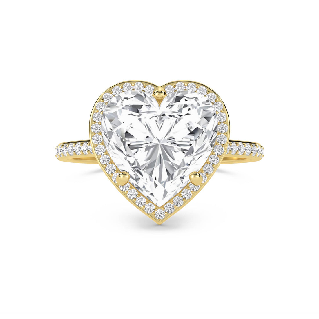 Heart Halo Pavé Band Lab Grown Diamond Ring - image 1