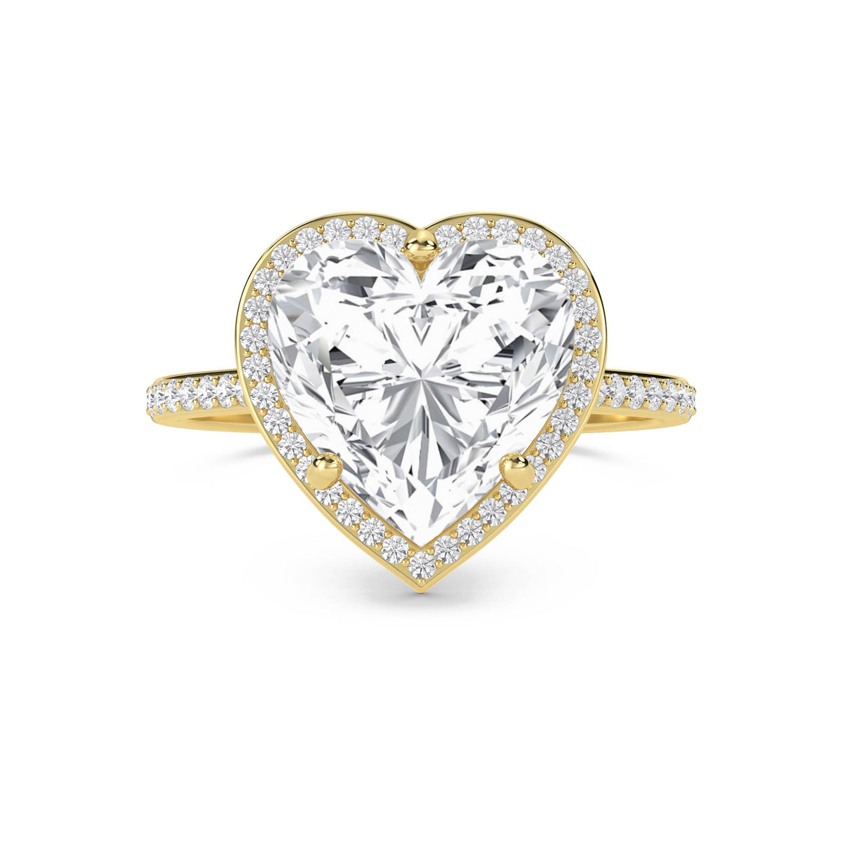 Heart Halo Pavé Band Lab Grown Diamond Ring - image 1