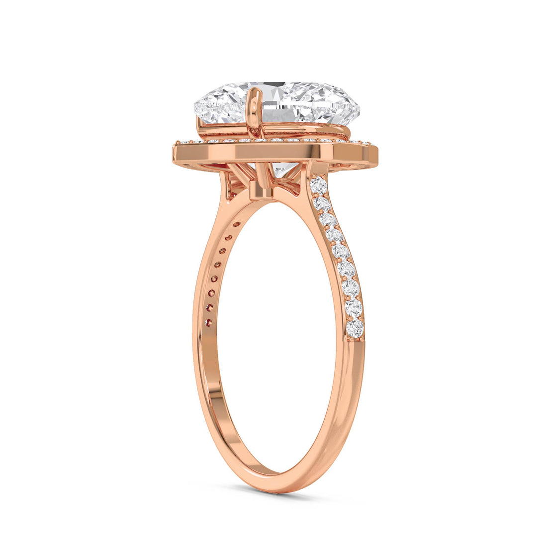 Heart Halo Pavé Band Lab Grown Diamond Ring