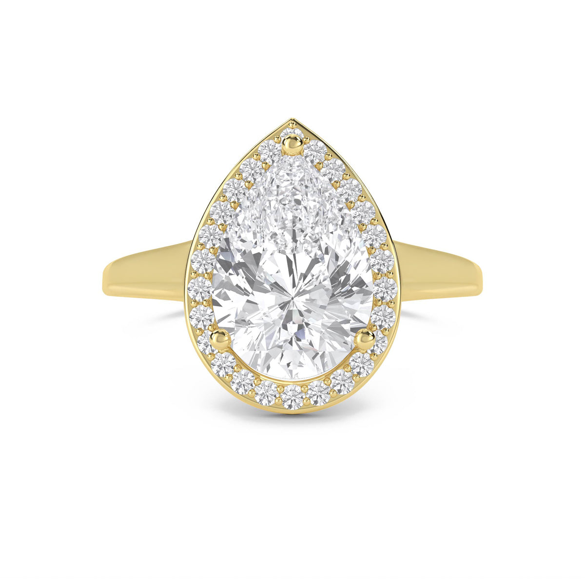 Pear Halo Lab Grown Diamond Ring - image 1