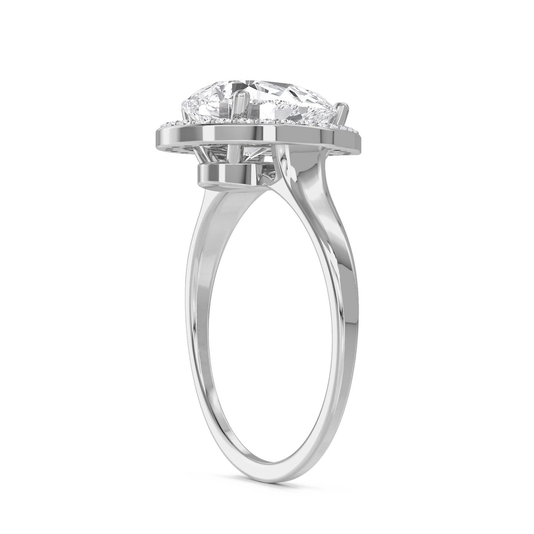 Pear Halo Lab Grown Diamond Ring (Silver)