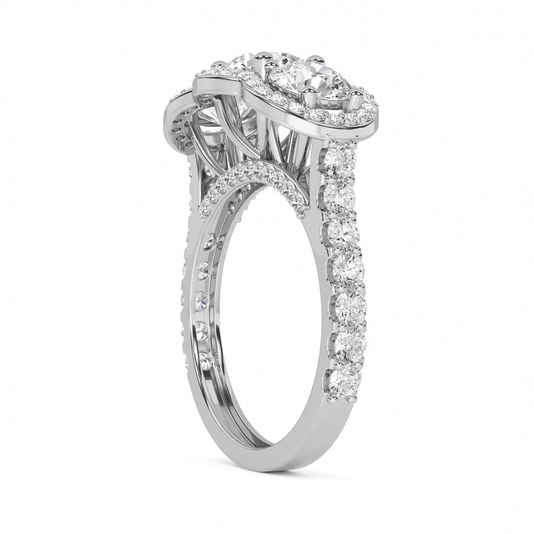 Eterna Trinity Halo Diamond Ring (Silver) - image 1
