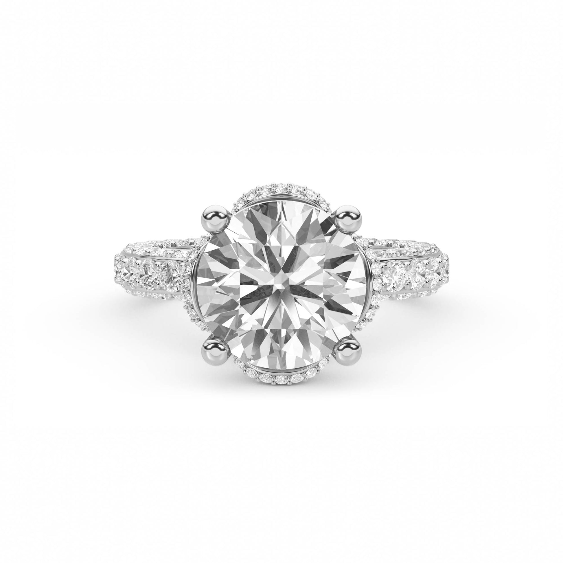 Regal Halo Solitaire Diamond Ring (Silver) - image 1