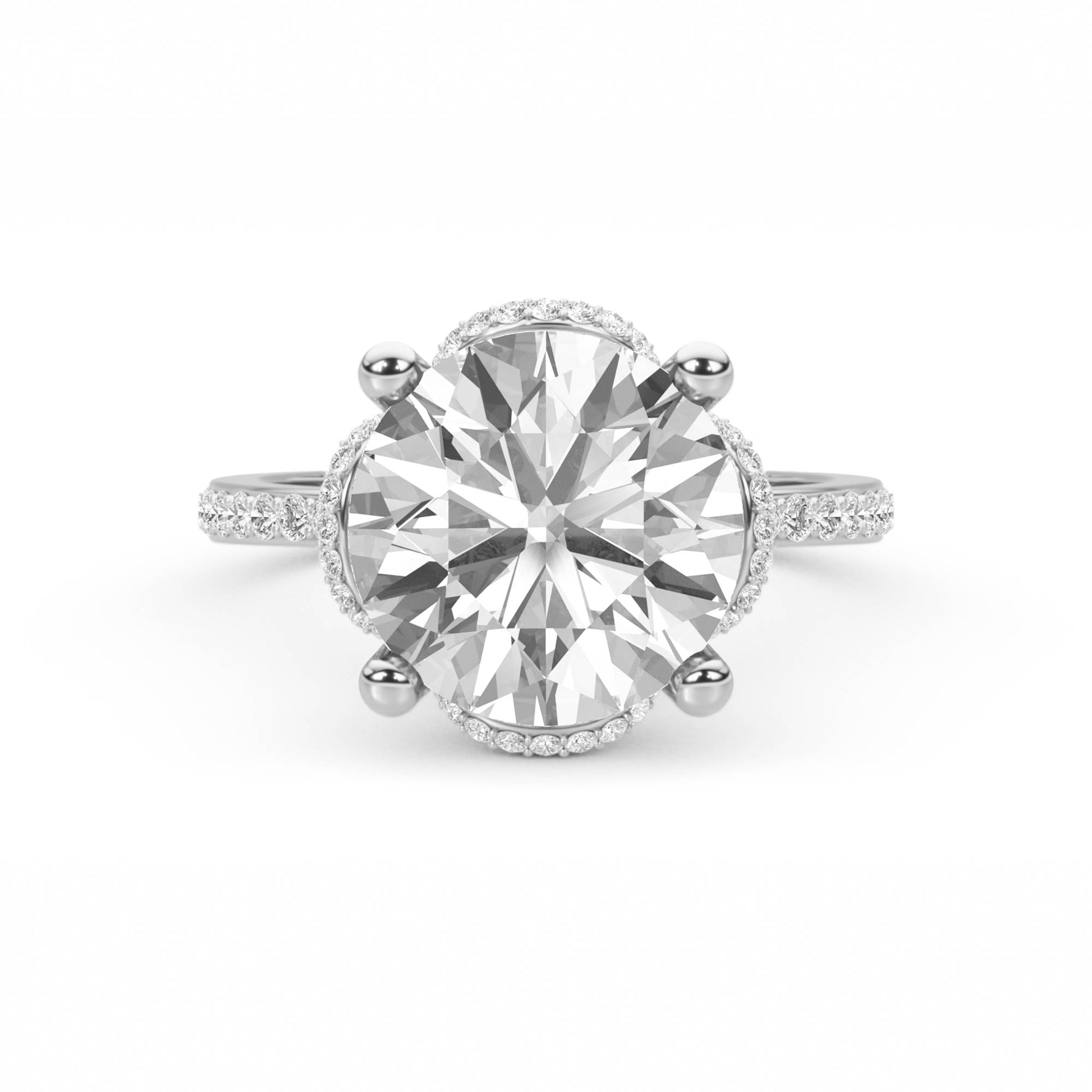 Regal Solitaire Engagement Diamond Ring (Silver) - image 1