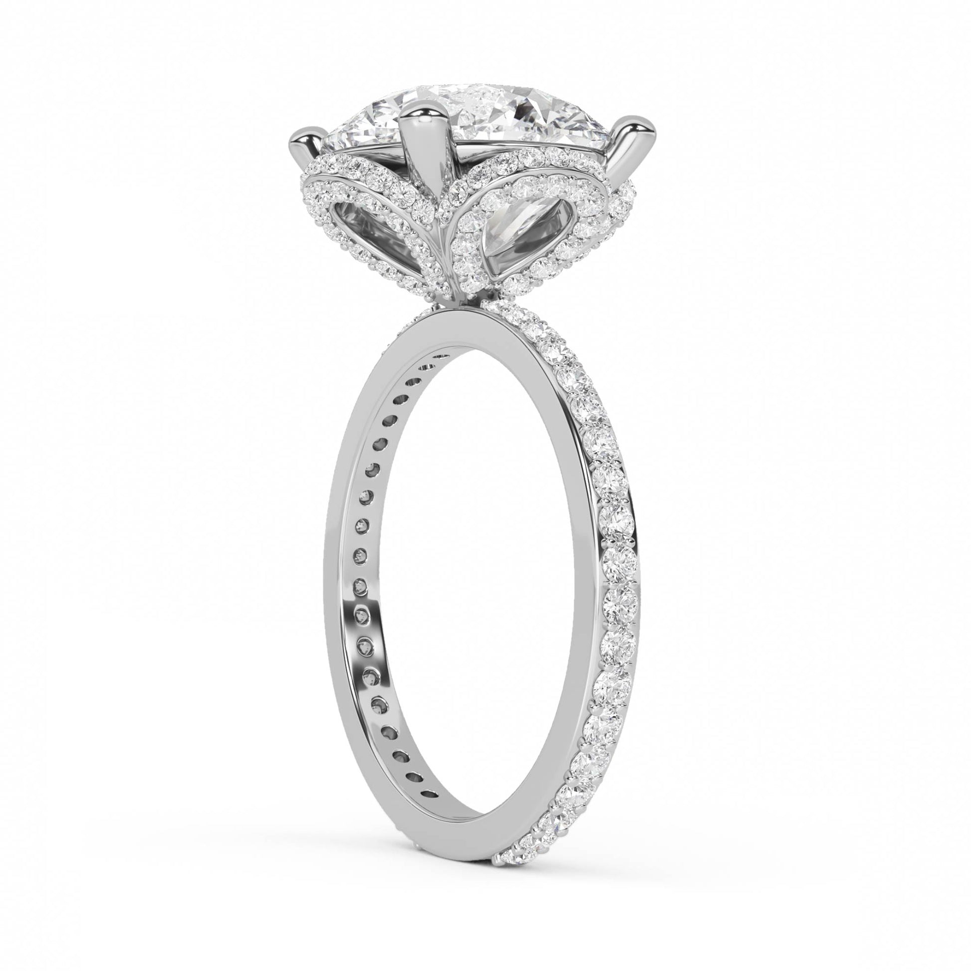 Regal Solitaire Engagement Diamond Ring (Silver) - image 2