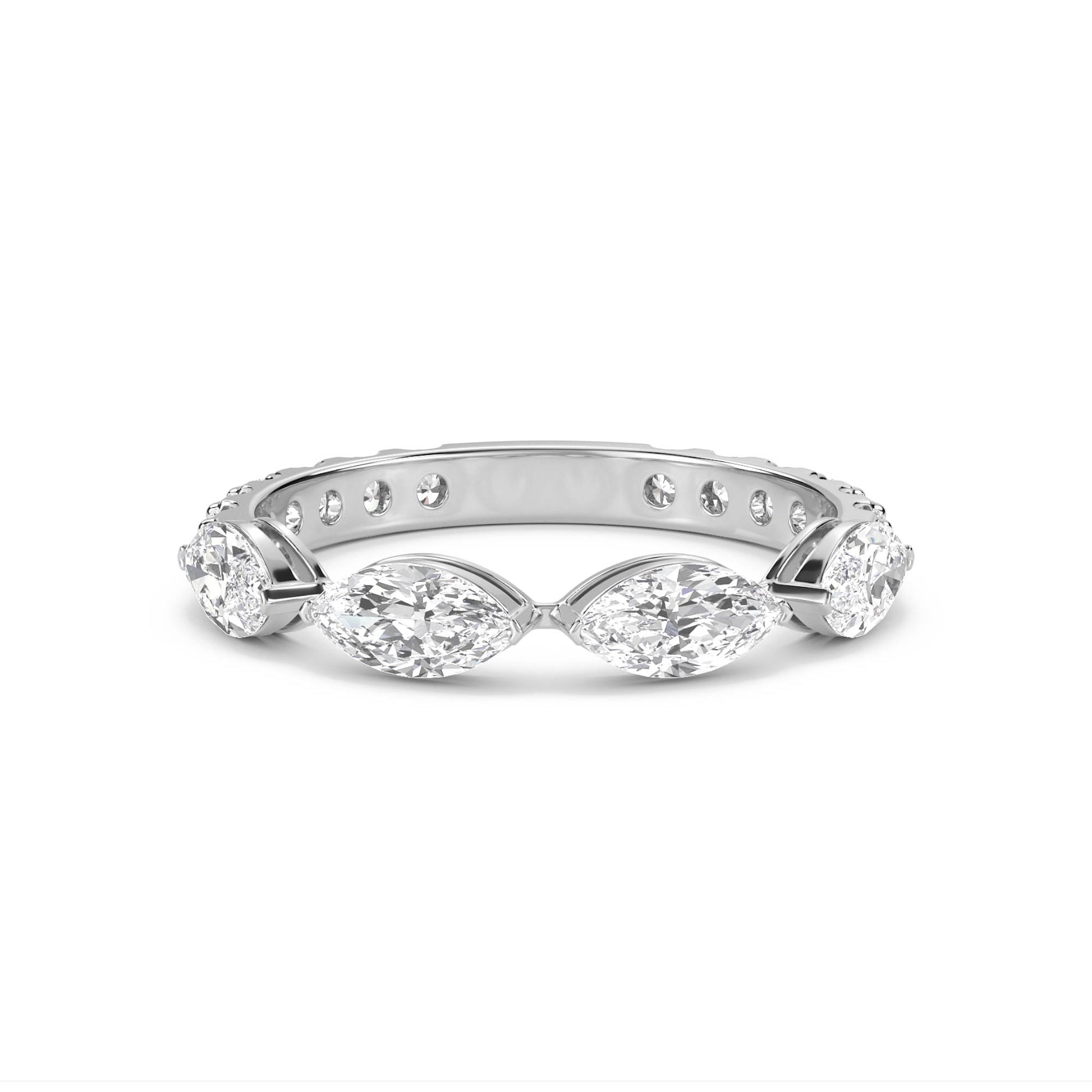 Marquise Diamond Eternity Ring (Silver) - image 1