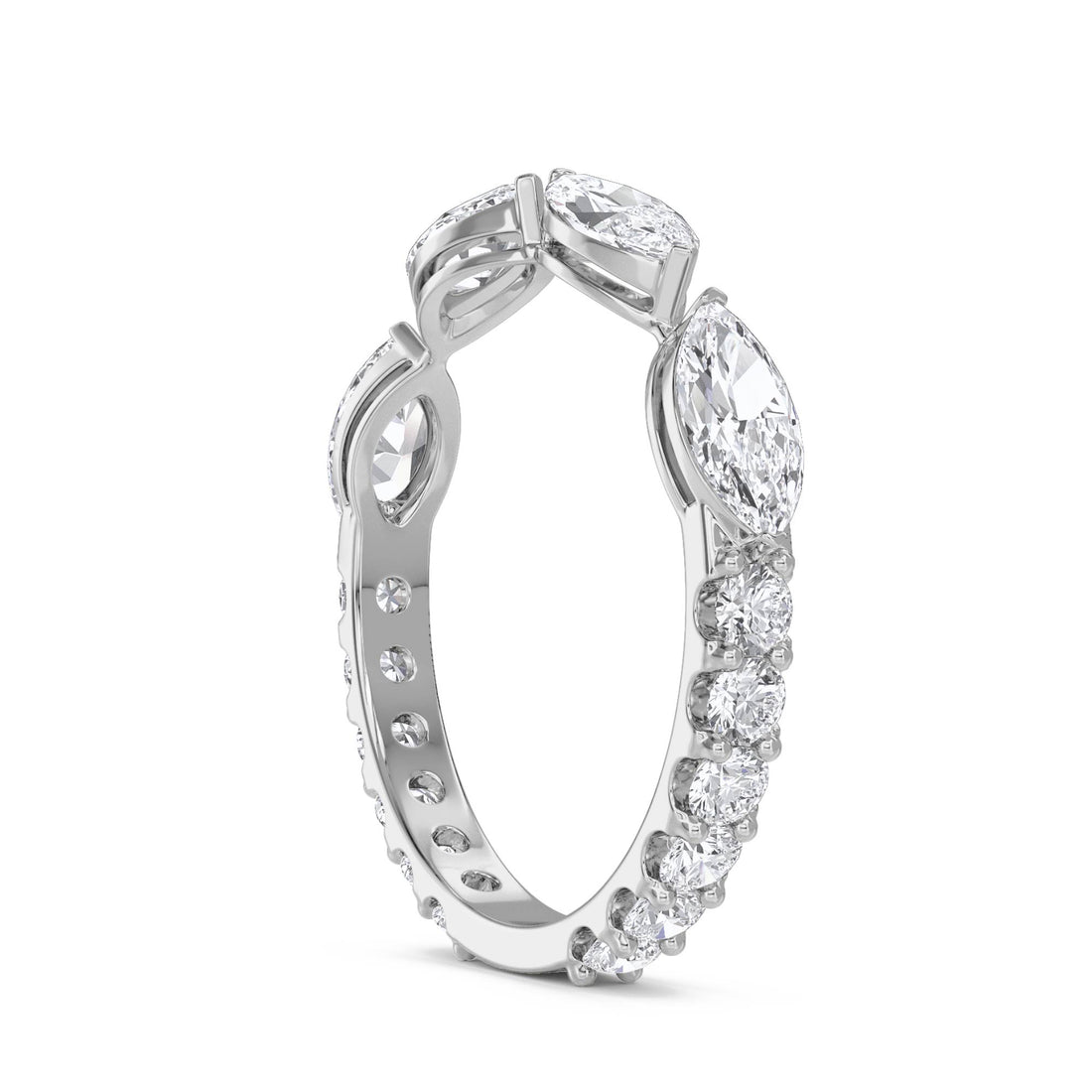 Marquise Diamond Eternity Ring (Silver) - image 1