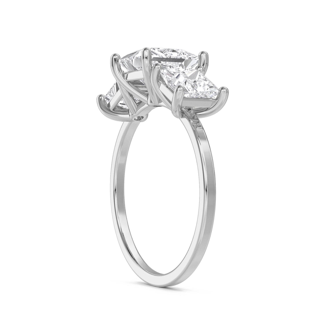 Princess Cut Three Stone Diamond Ring (Silver) - image 1