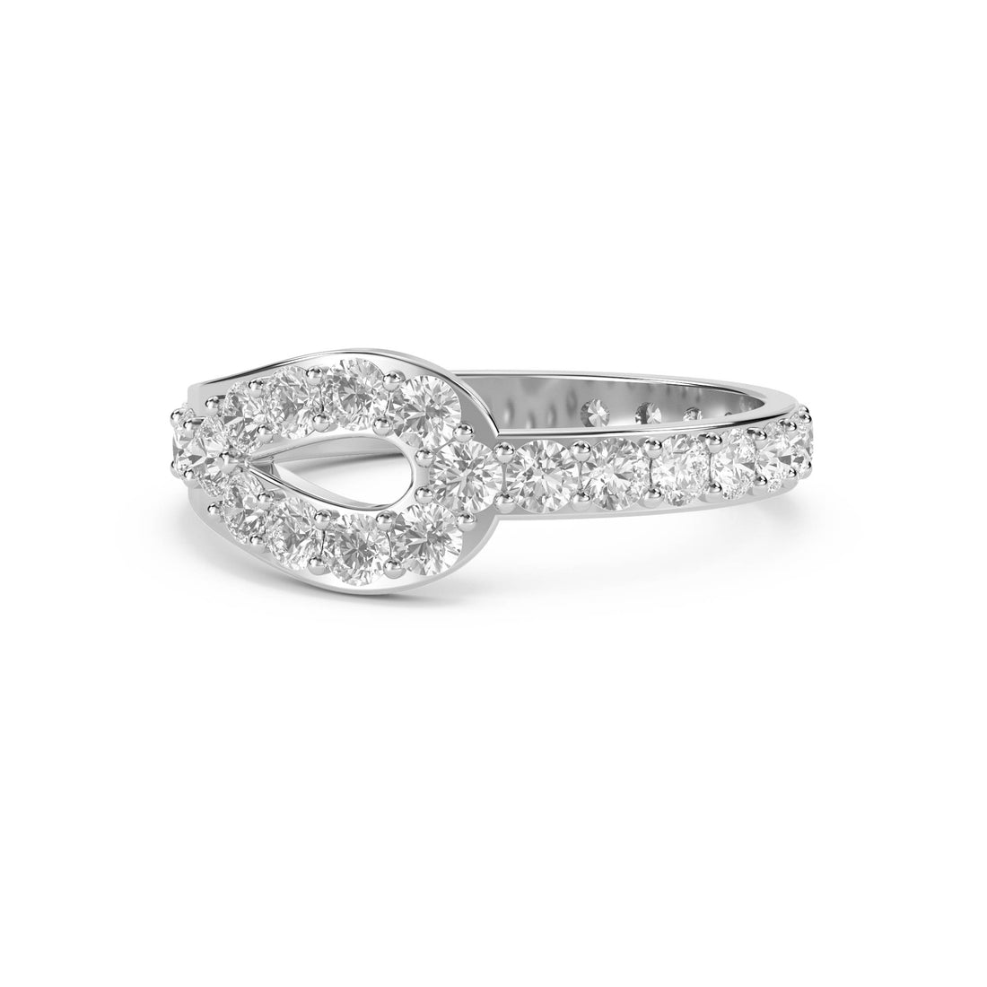 Pear Shaped Diamond Cluster Ring (Silver) - image 1