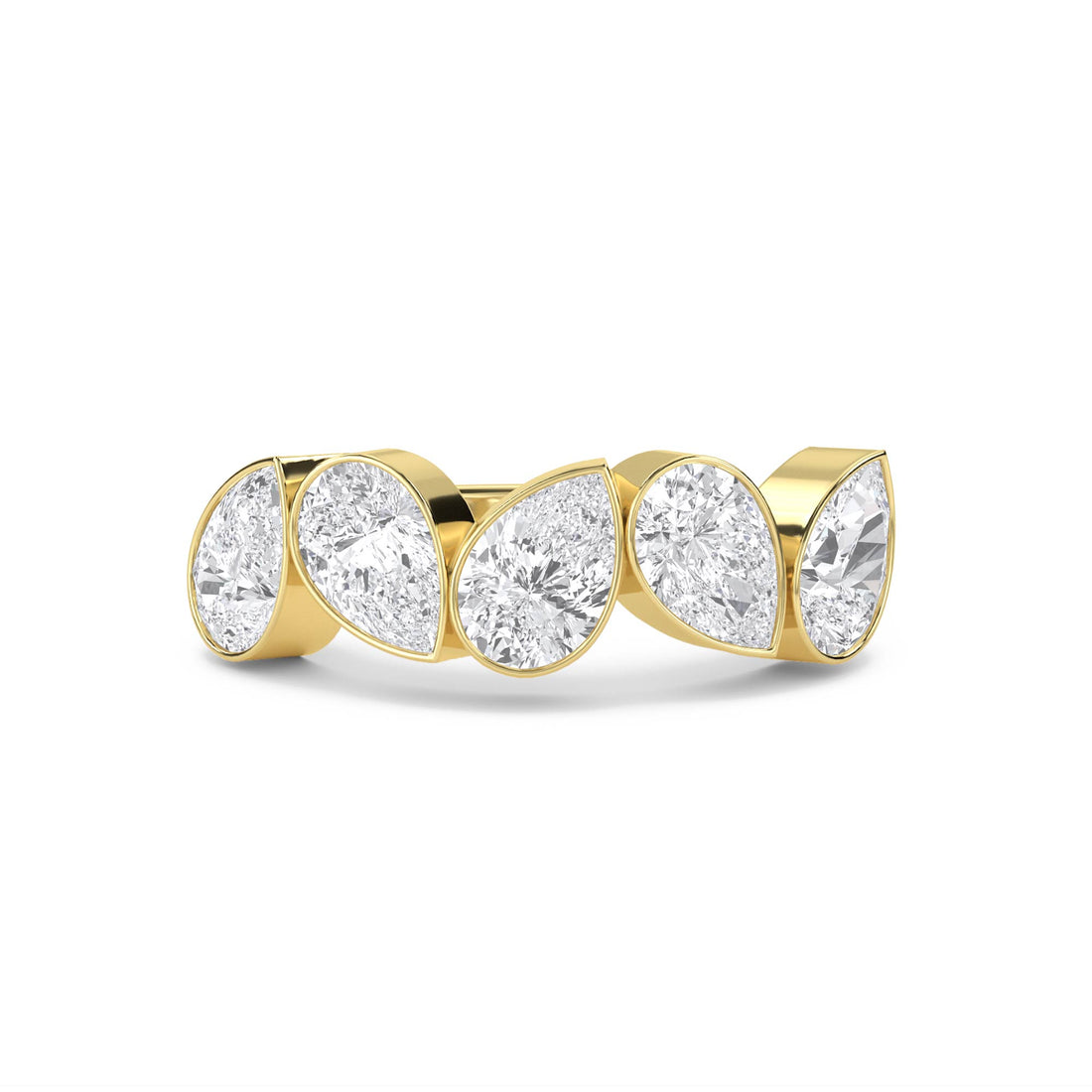Pear Diamond Five Stone Ring - image 1