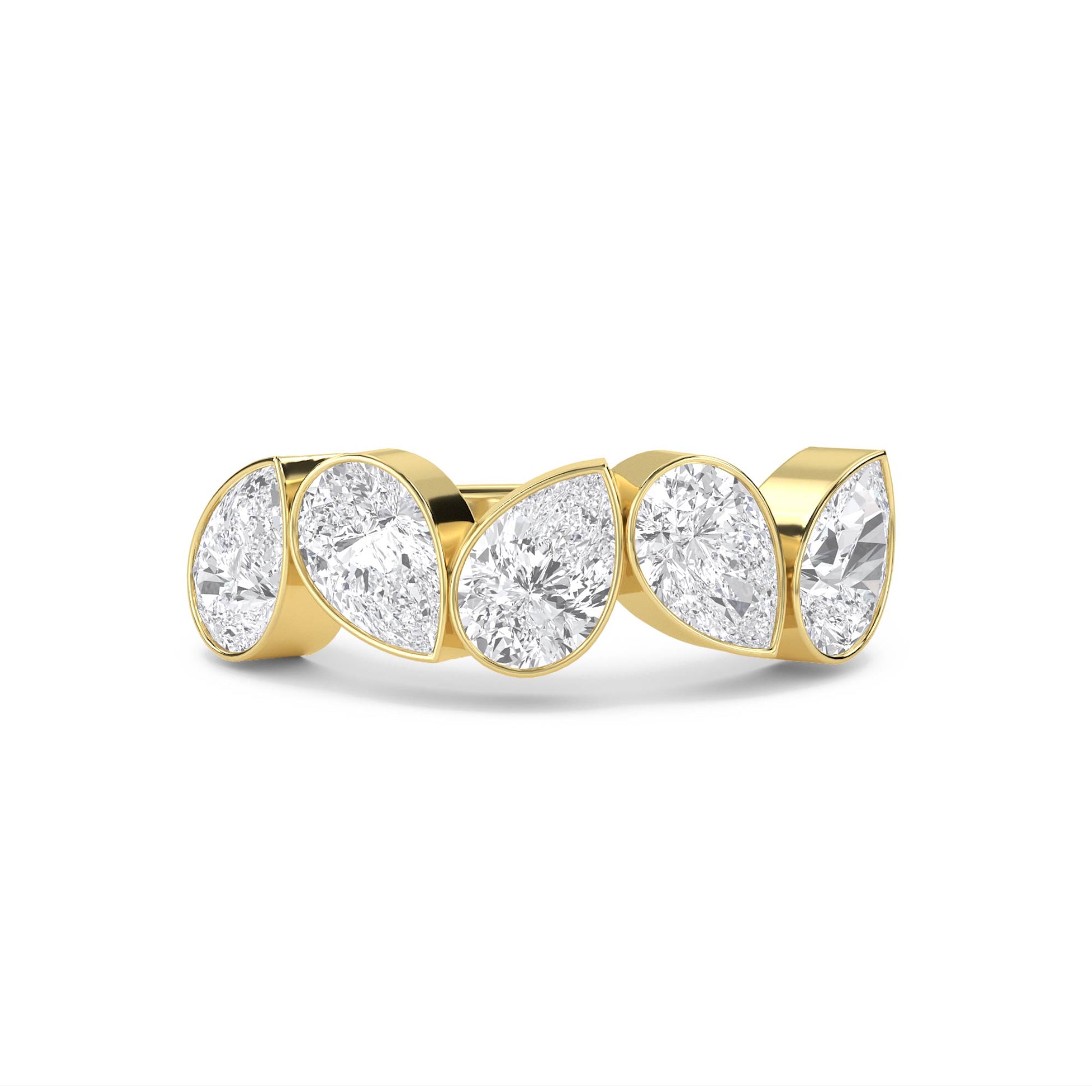 Pear Diamond Five Stone Ring - image 1