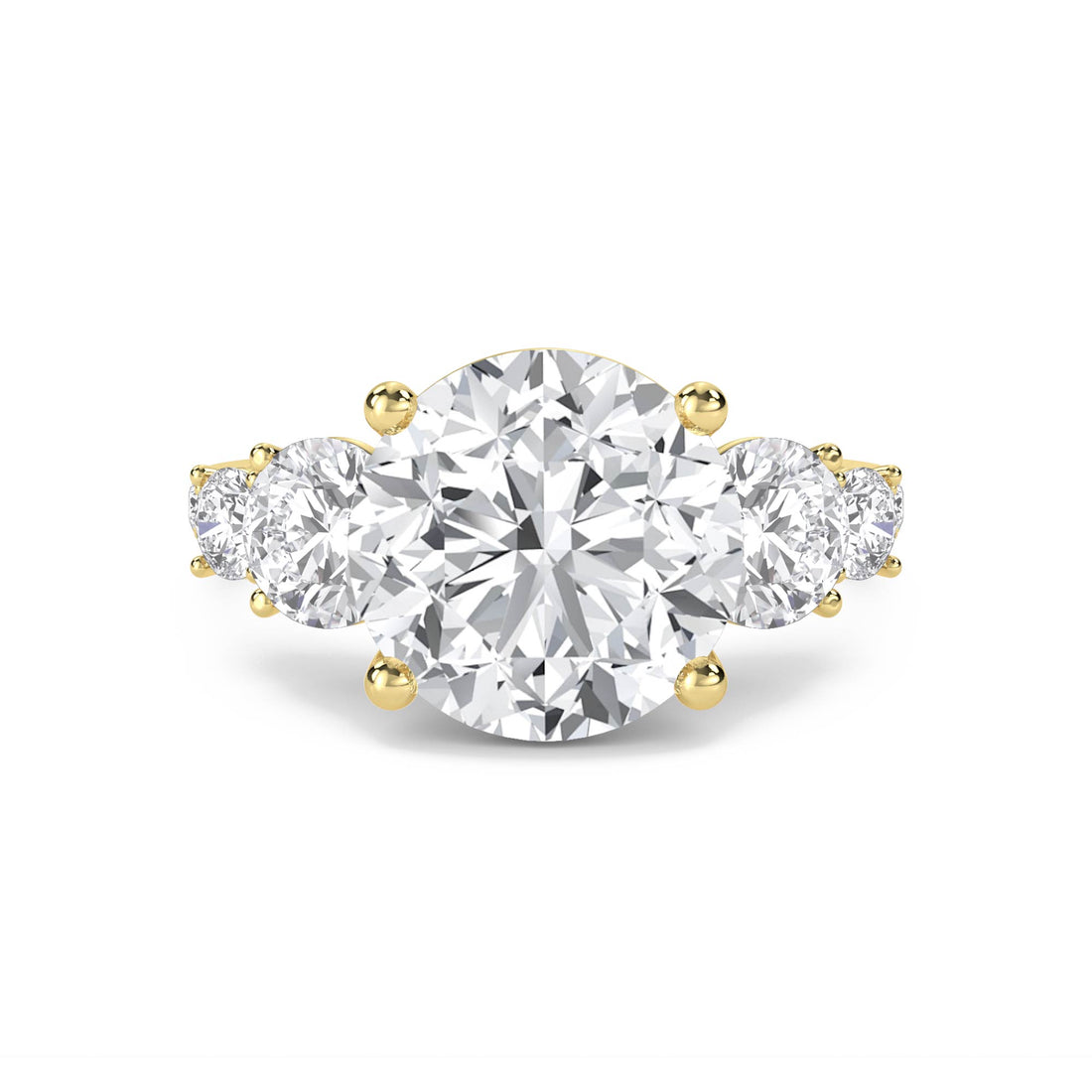 Round Diamond Three Stone Ring - image 1