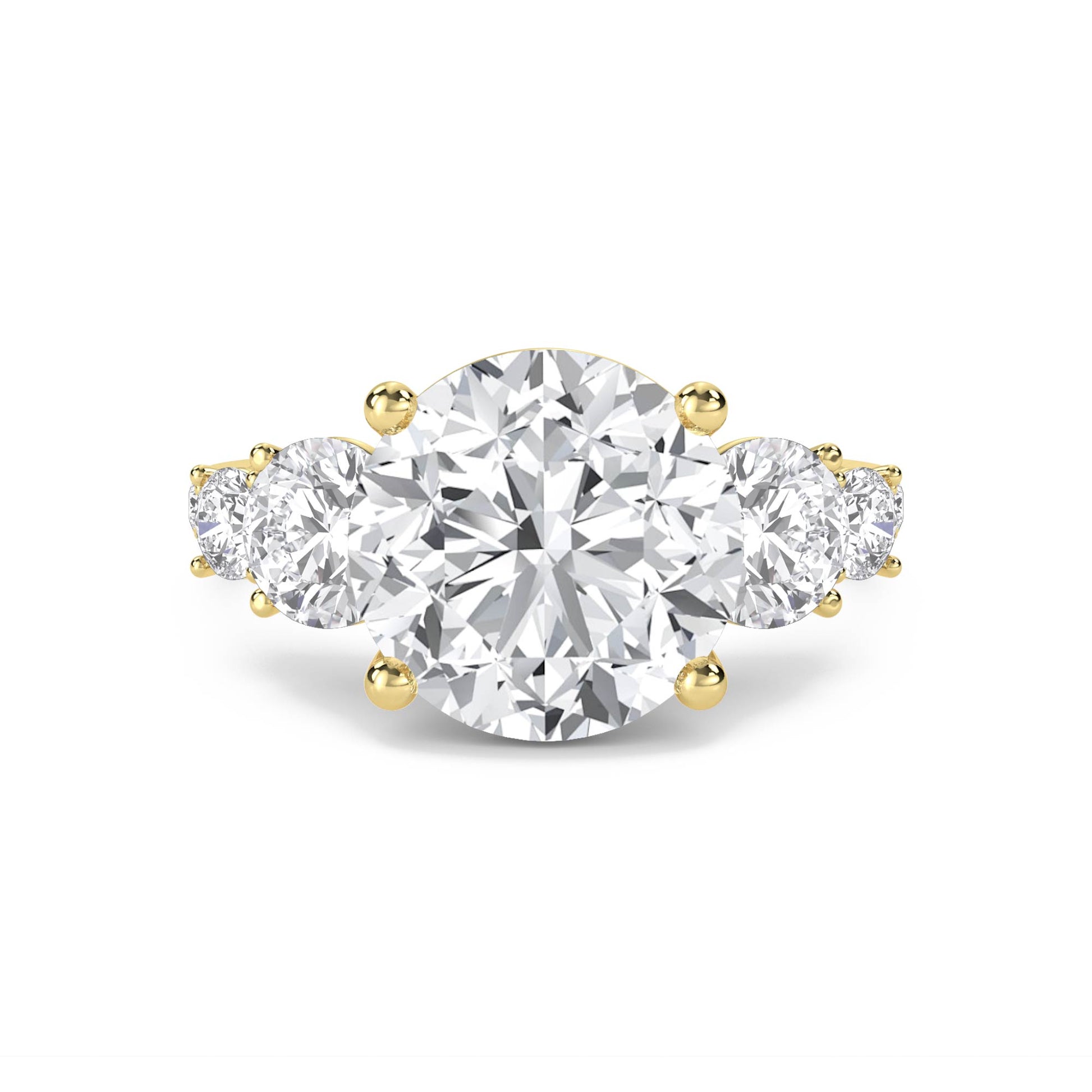 Round Diamond Three Stone Ring - image 1