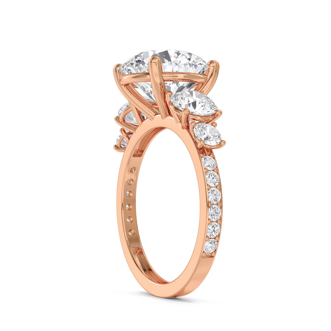 Round Diamond Three Stone Ring