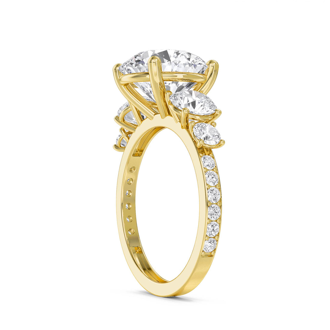 Round Diamond Three Stone Ring